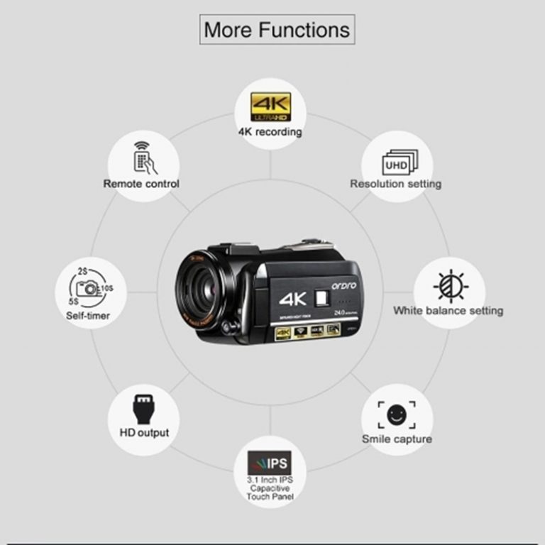 ORDRO AC3 4K WiFi Digital Video Camera Camcorder DV Recorder 24MP 30X Zoom IR Night Vision 3.1 Inch IPS LCD Touchscreen with 2Pc 4 ORDRO 4K Camera β Professional Video & Image Quality for Content Creators & Vloggers