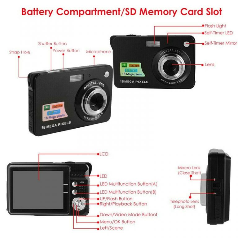 2.7Inch TFT LCD HD Screen Digital Camera Anti-Shake Face Detection Camcorder VDX99 4 LCD HD Screen Digital Camera Anti-Shake Face Detection