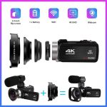 Video Camera 4K 48MP Touch Screen WiFi Live Streaming For Youtube