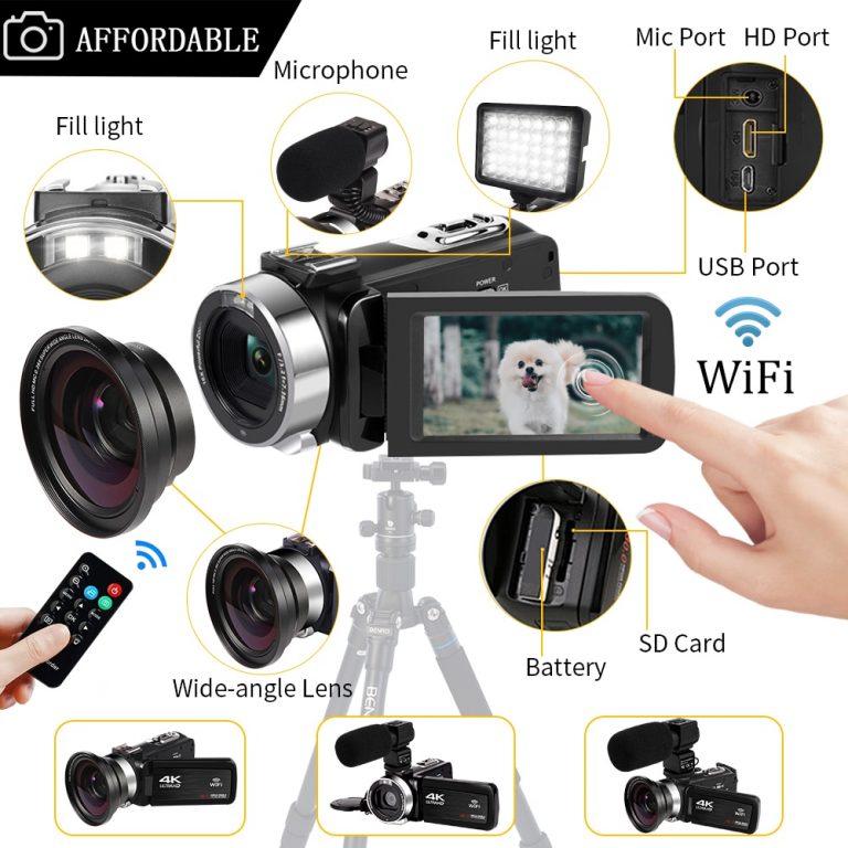 Video Camera 4K 48MP Touch Screen WiFi Live Streaming For Youtube
