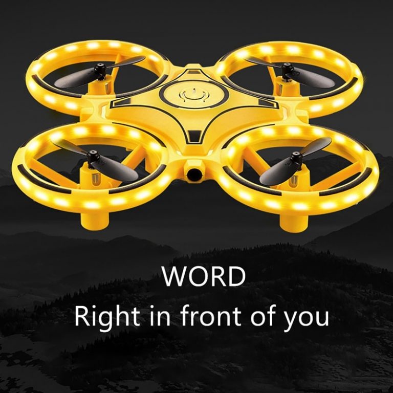 2.4G Gravity Sensor Infrared Induction Hand Watch Controlled Altitude Hold Drone,Yellow 3 Hand Watch Controlled Altitude Hold Drone