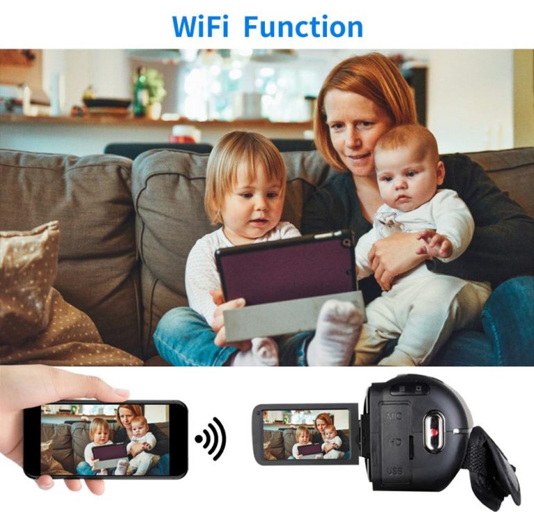 KOMERY 4K Video camcorder 48MP WIFI Live Streaming Vlogging