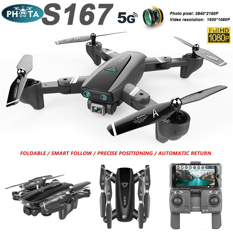 S167 Drone 4K profesional With HD Camera GPS Drone 5G/2.4G WiFi FPV follow me RC Quadcopter Long Flight time Drones VS SG907
