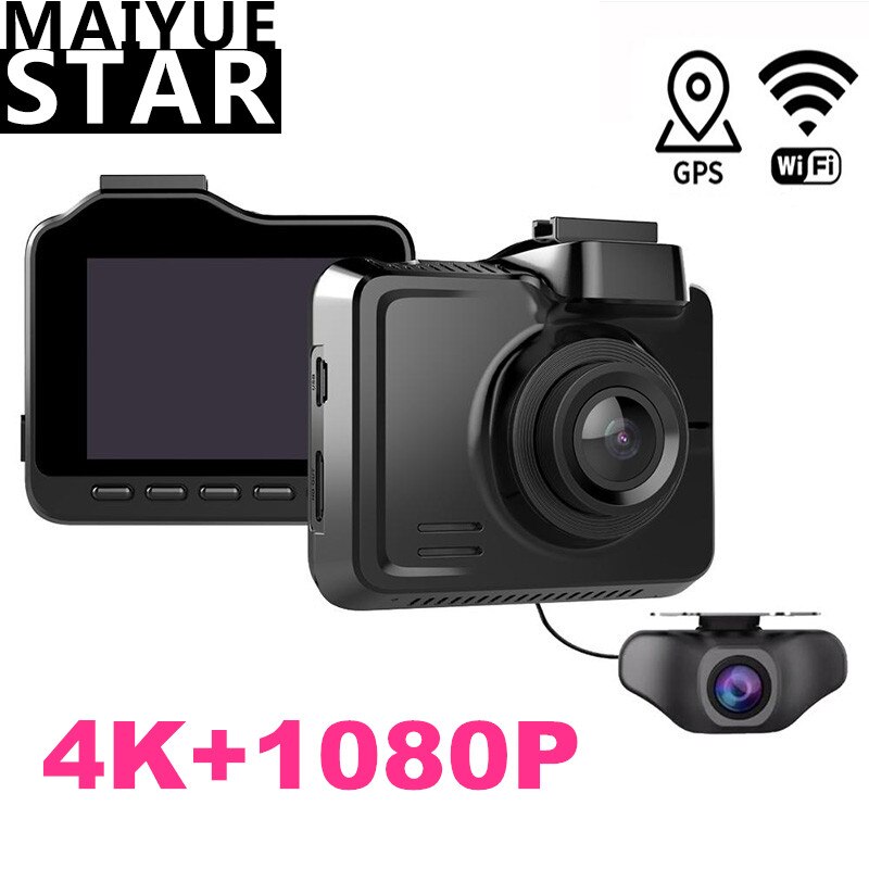 Maiyue star Full HD 1080P Car DVR True 4K 3840 * 2160p 30fps Camera Built-in WIFI GPS Cam Rear Camera Multifunction Recorder