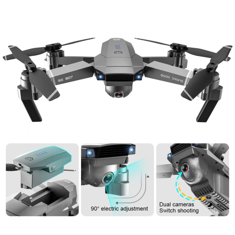 SG907 Drone GPS 4K HD 50X Zoom Wide Angle Dual Camera 5G WIFI FPV Foldable Selfie Drones Professional Follow Me RC Quadcopter 3 Drone GPS 4K HD 50X Zoom Wide Angle Dual Camera 5G WIFI
