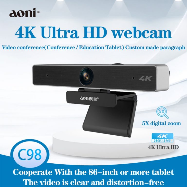 Aoni C98 4K HD Webcam For Video Conference streaming Recording 5X Digital Zoom Web Camera Teaching Training Web cam for Windows 1 Aoni C98 4K HD Webcam For Video Conference streaming Recording