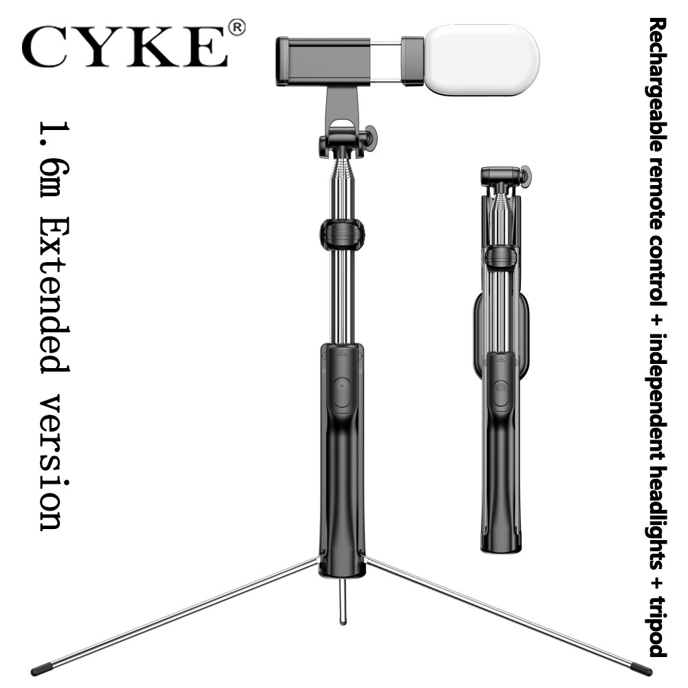 CYKE 3in1 Extendable Monopod Selfie Stick Grip Handle Tripod Accessory compatible for iPhone Android