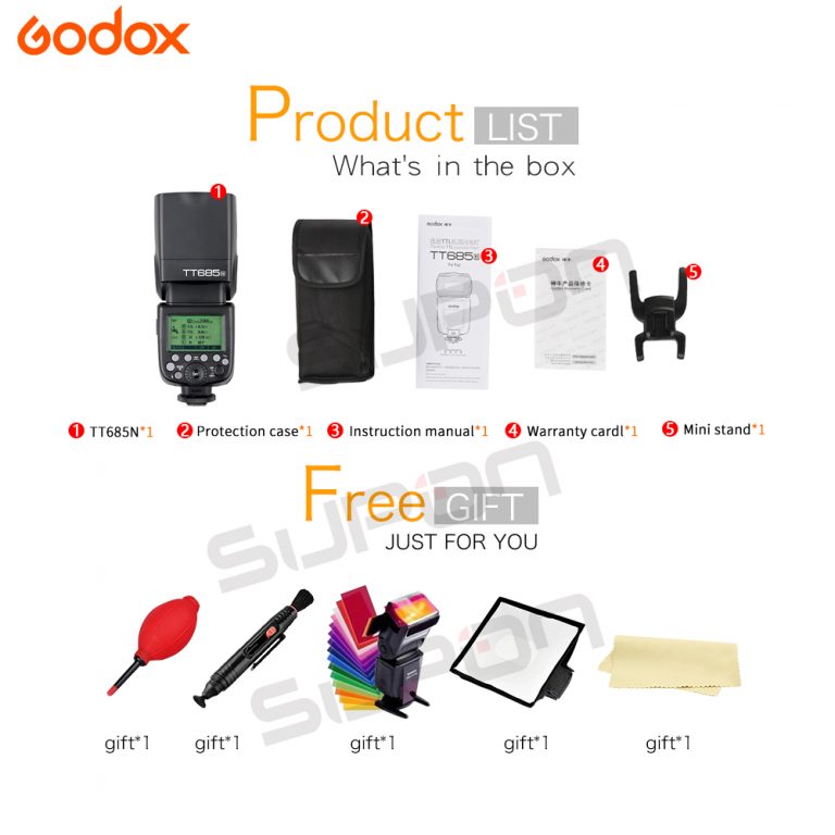 Godox TT685N TT685 2.4G Wireless HSS 1/8000s i-TTL Camera Flash Speedlite +15*17 cm softbox+ Color filter for Nikon DSLR Cameras 2 Godox TT685N TT685 2.4G Wireless HSS 1/8000s i-TTL Camera Flash Speedlite