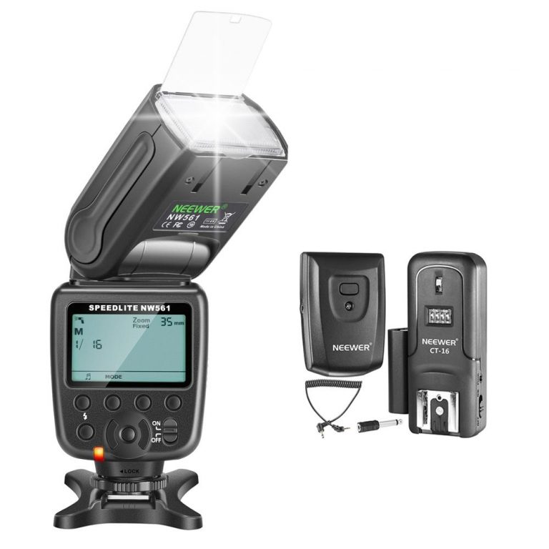 Neewer NW-561 GN38 Manual LCD Display Speedlite Flash Kit for Canon Nikon and Other DSLR Cameras, Includes: NW561 Flash+Trigger