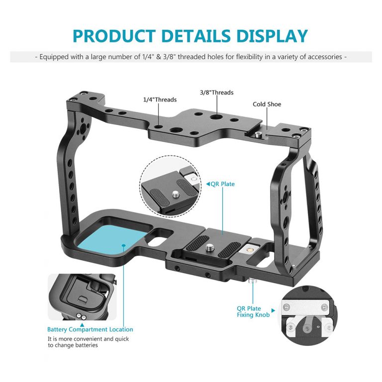 Yelangu C9 Camera Rig Cage for BMPCC 4K 6K Blackmagic Design Pocket Cinema Black Magic Camera with Quick Plate and Top Handle 2 Yelangu C9 Camera Rig Cage for BMPCC 4K & 6K β Ultimate Protection and Versatile Mounting
