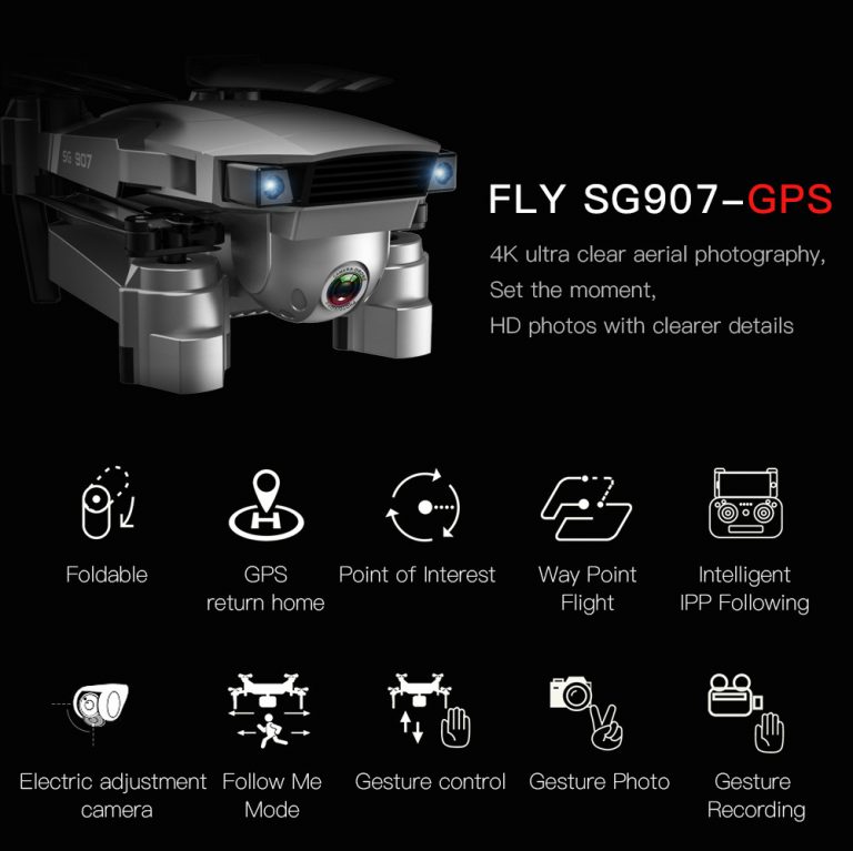 Quadcopter GPS Drone with 4K HD Dual Camera Wide Angle Anti-shake