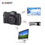 KOMERY 4K Digital Camera with Flip Screen – Perfect for WiFi Selfies and HD Video Recording 📸✨