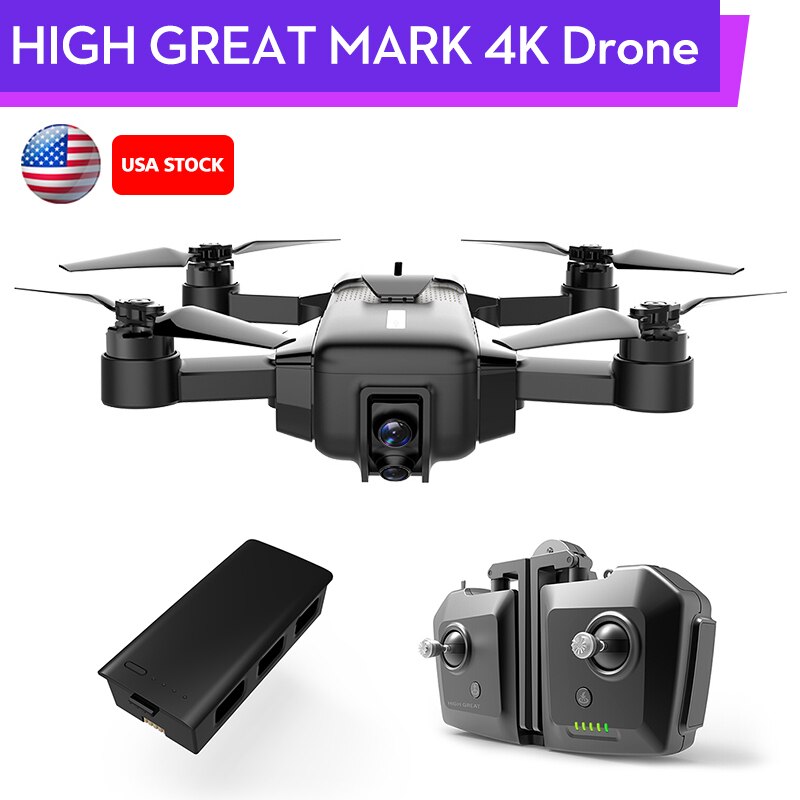 HIGH GREAT MARK 4K Drone FPV With 1080P HD Camera GPS VIO Positioning Smart Gimbal Camera Frame Foldable RC drohne VS Spark