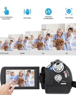 Digital Camera AC3-IPS 4K UHD WiFi 30X Zoom 3.1'' Touch Screen DV Camera Camcorder with wide-angle lens hood microphone
