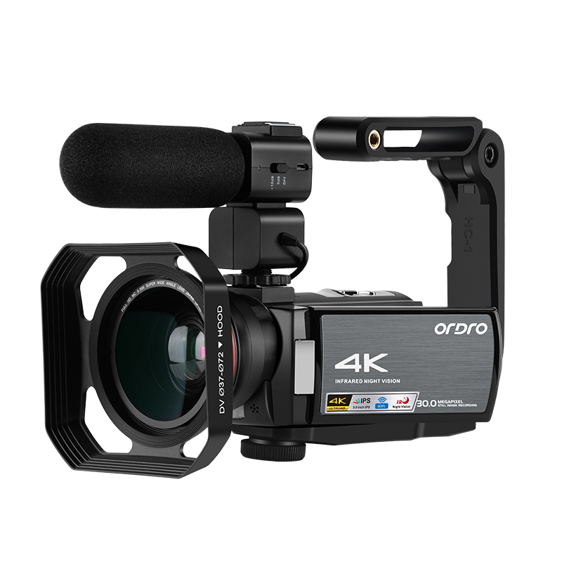 Video Camera 4K Digital Camcorder Full HD ORDRO AE8 Night Vision wifi 3.0 IPS Touch Screen Filmadora Vlog Camera