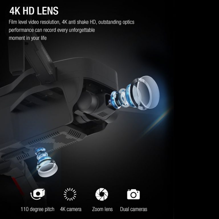 Smart Pro GPS Drone with Wifi FPV 4K HD Camera Two-axis anti-shake Self-stabilizing Gimbal Brushless Quadcopter Fly 1.2KM