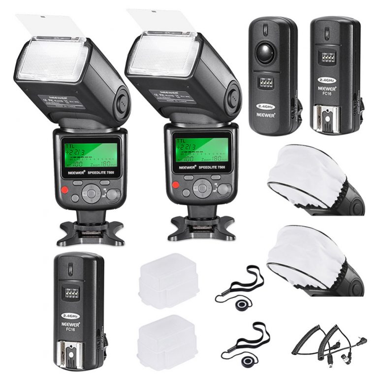 Neewer 750II i-TTL Flash Speedlite Kit for Nikon DSLR Camera,Includes: 2 Neewer 750II Flash+2.4G Wireless Trigger +N1/N3 Cables