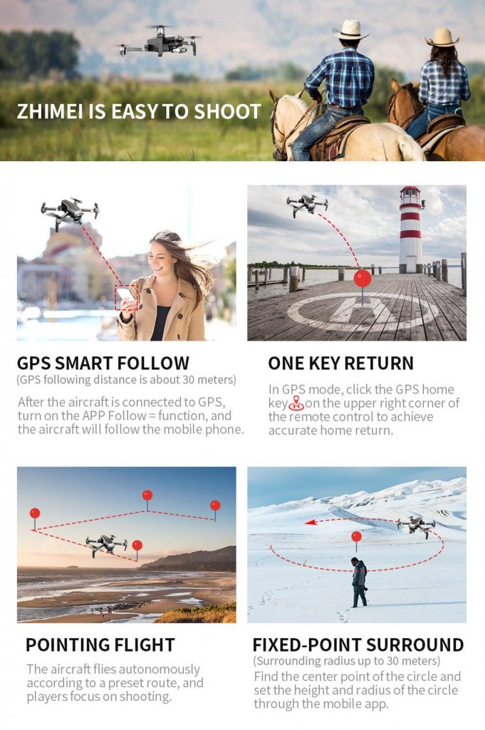 Drone HD 4K Camera 2AXIS Gimbal GPS 5G FPV