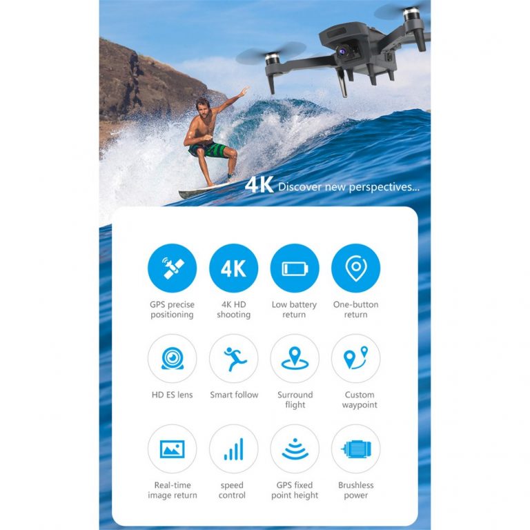 Drone with 4K Camera ESC 5G GPS WiFi FPV Brushless 1800m