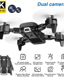 Foldable Professional Drone with Camera 4K HD WiFi FPV Video Live Wide Angle Optical Flow RC Quadcopter Helicopter Toy