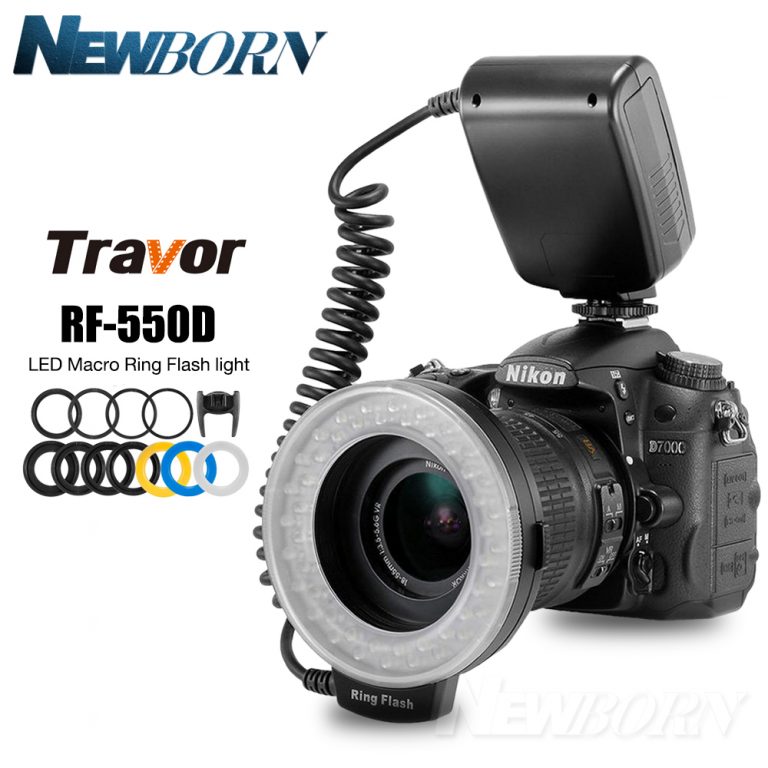Macro LED Ring Flash Bundle with 8 Adapter Ring
