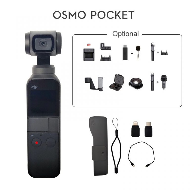 DJI Osmo Pocket 3-axis Stabilized Handheld Camera with Smartphone 4K 60fps Video option Expansion Kit/Micro SD Card In Stock