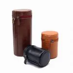 Protective Camera Lens Case Bag Cover for Canon Nikon Sony Fuji Pentax Panasonic DSLR Universal Camera Lenses PU Leather Pouch