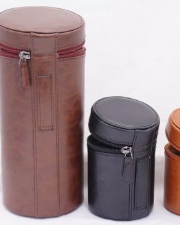 Protective Camera Lens Case Bag Cover for Canon for DSLR Universal Camera Lenses PU Leather Pouch