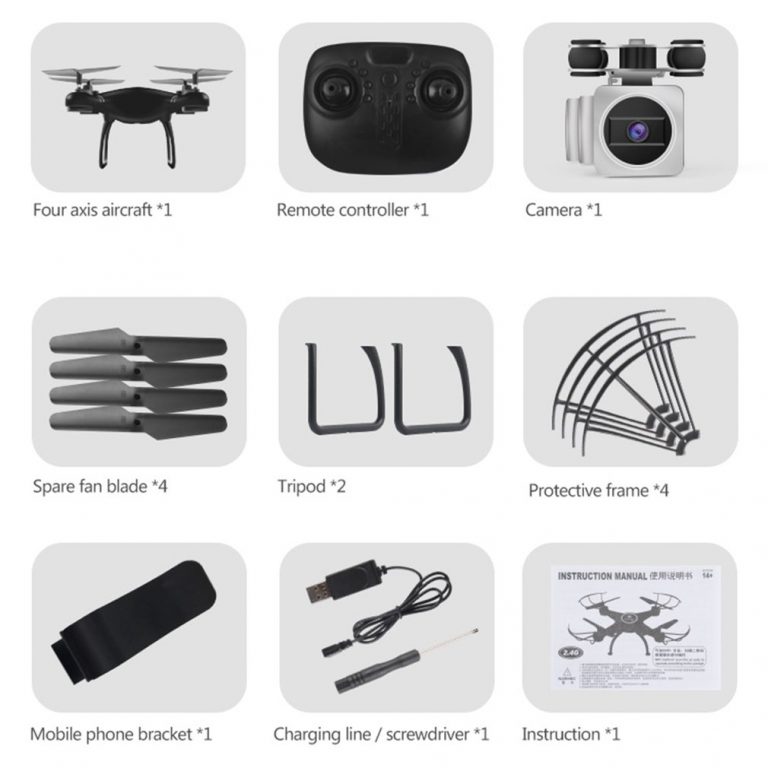 Control Rc Quadcopte Selfie Drone Wifi Real-Time Transmission