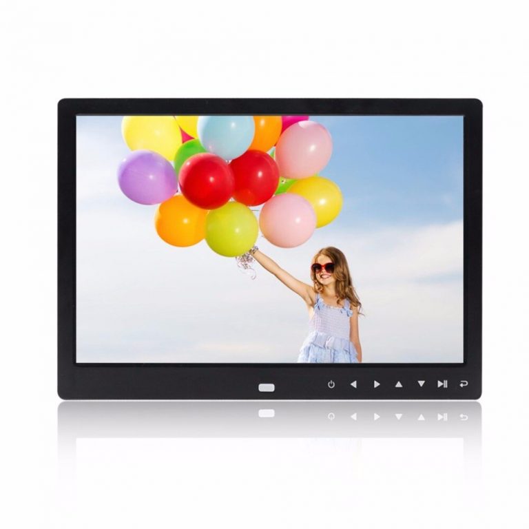 12 Inches Digital Photo Frame Electronic Picture Frame Clock Calendar Remote Control Built-in Speaker Resolution 1280*800