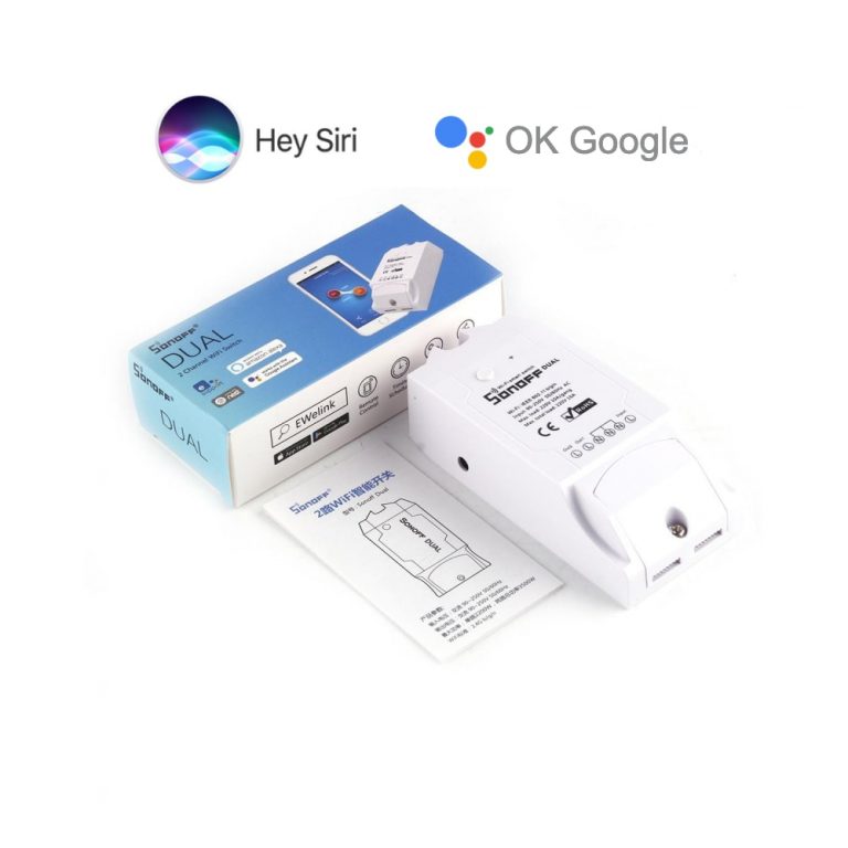 Sonoff Dual For Apple Homekit WiFi Garage Roller Shutter Blinds Curtain Smart Home Google Assistant Switch Remote Controller 2 SONOFF Dual Smart WiFi Switch for Garage Shutters, Curtains & Blinds – Works with HomeKit and Google Assistant