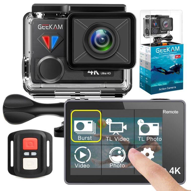 GEEKAM Action Camera T1 Touch Screen Ultra HD 4K/30fps 20MP WiFi Underwater Waterproof Bicycle Helmet Extreme Sports Video Cam