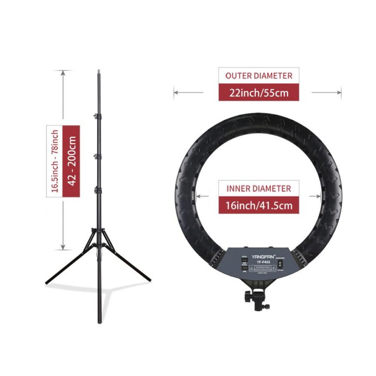 22-Inch LED Ring Light with 2M Foldable Tripod Stand – Perfect for TikTok, YouTube, and Professional Streaming