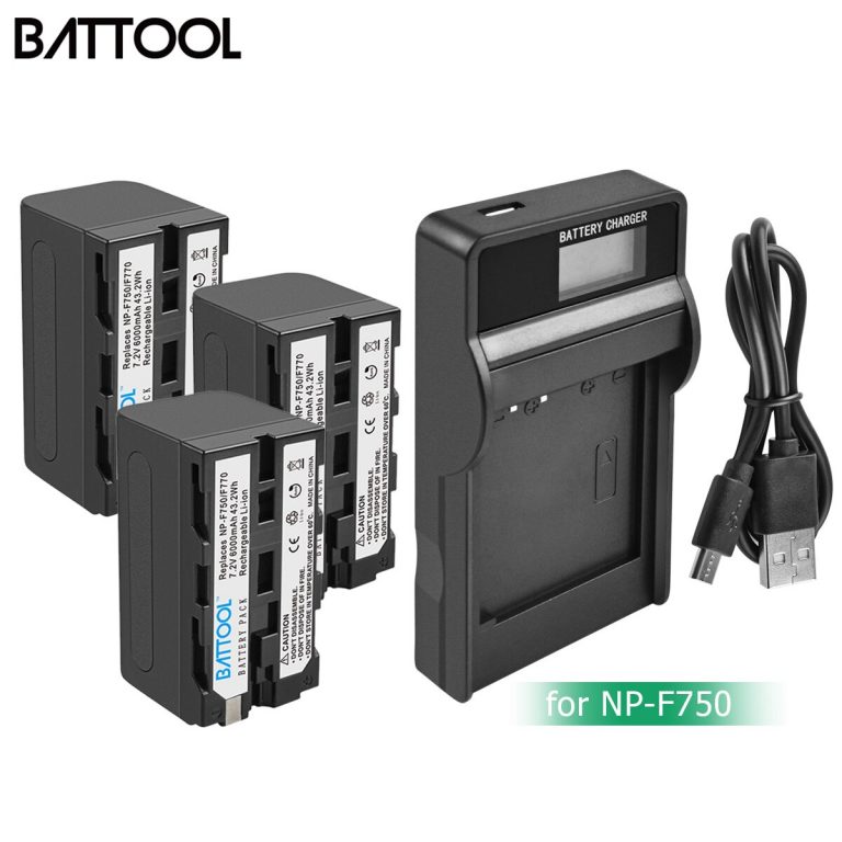 BATTOOL 6000mAh NP-F770 NP-F750 NP F770 np f750 NPF770 750 Batteries+LCD Charger For Sony NP-F550 NP-F770 NP-F750 F960 F970 3 BATTOOL 6000mAh NP-F770 NP-F750 NP F770