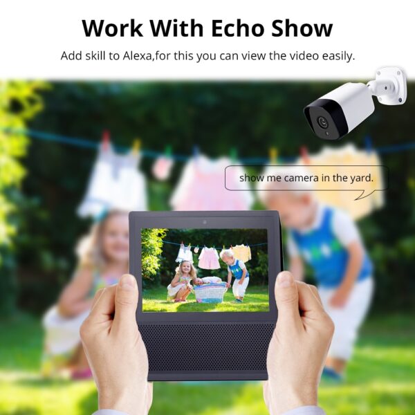 WiFi CCTV Camera IP65 Waterproof Outdoor Intercome Work with Alexa Echo