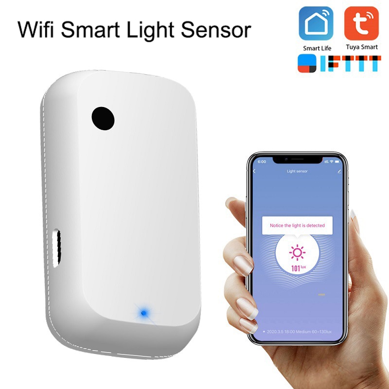 Tuya Smart Home 180 ° WIFI Illuminance Sensor Smart WiFi Brightness Sensor Smart Life powered by USB Light Sensor