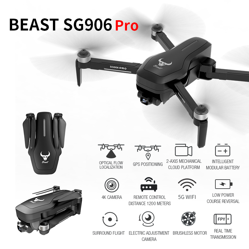 ZLRC SG906 PRO GPS Drone With 2-axis Anti-shake Self-stabilizing Gimbal WiFi FPV 4K Camera Brushless Dron Quadcopter VS F11 Pro
