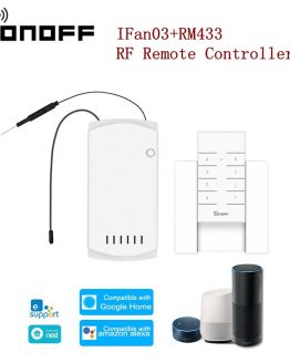 SONOFF IFan03 WiFi Ceiling Fan Smart Home Light Controller with RM433 RF Remote Controller APP Remote Control ON /OFF Control