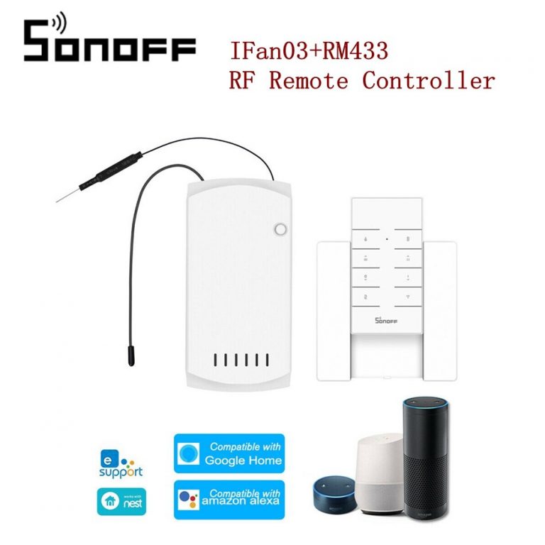SONOFF IFan03 WiFi Ceiling Fan Smart Home Light Controller with RM433 RF Remote Controller APP Remote Control ON /OFF Control