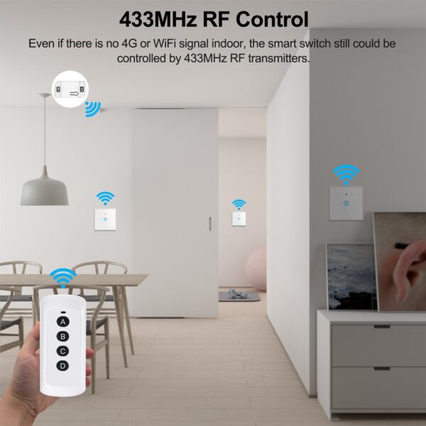 Smart DIY Wifi Light Switch 433MHz RF Touch Switch Glass Panel
