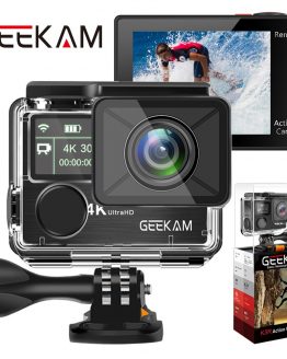 GEEKAM Action Camera K3R/K3 Ultra HD 4K/30fps 20MP WiFi 2.0" 170D Dual Screen Underwater Waterproof Helmet Bike Sports Video Cam
