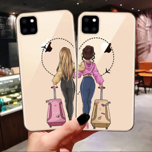 Girls Bff Best Friends Forever silicone Phone Cases For iPhone 11 Pro Max Xs 6 6S 7 8 Plus X XR XS MAX 5S SE 5 Back Cover Coque
