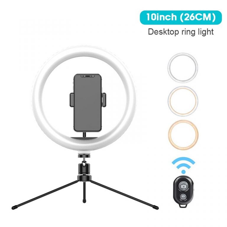 Bluetooth Remote Video Light Ring Light Lamp with Tripod Stand