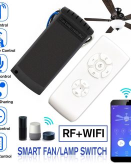 AC 100-240V WiFi+RF APP Smart Universal Ceiling Fan Lamp Remote Controller Kit Remote Adjust Speed Light Remote Control Switch