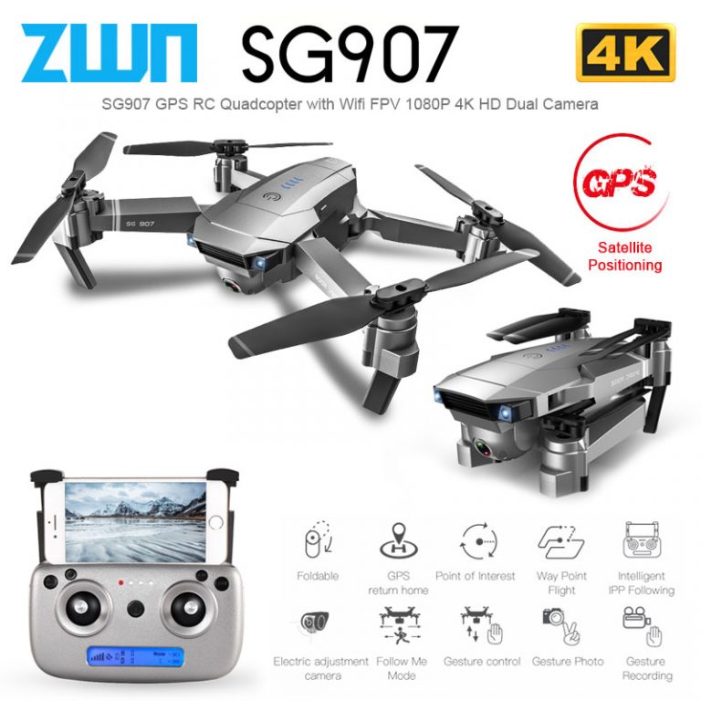 ZWN SG907 SG901 GPS Drone with Wifi FPV 1080P 4K HD Dual Camera Optical Flow RC Quadcopter Follow Me Mini Dron VS SG106 E520S ZWN SG907 SG901 GPS Drone with Wifi FPV 1080P 4K HD Dual Camera Optical Flow RC Quadcopter Follow Me Mini Dron VS SG106 E520S