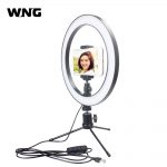 Dimmable LED Ring Light with Clip Selfie Stick and Tabletop Tripod