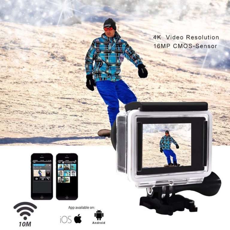 Action Camera 4K 30fps Ultra HD 16MP 170D 30m Underwater Waterproof Sport Helmet