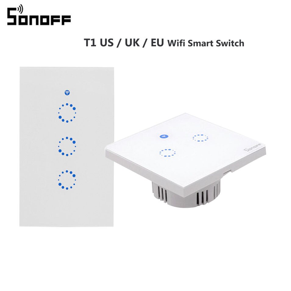ITEAD Sonoff T1 US EU UK Smart WiFi RF / APP / Touch Control Wall Light Switch 1 /2 /3 Gang Wall Touch Switch Panel Smart Home