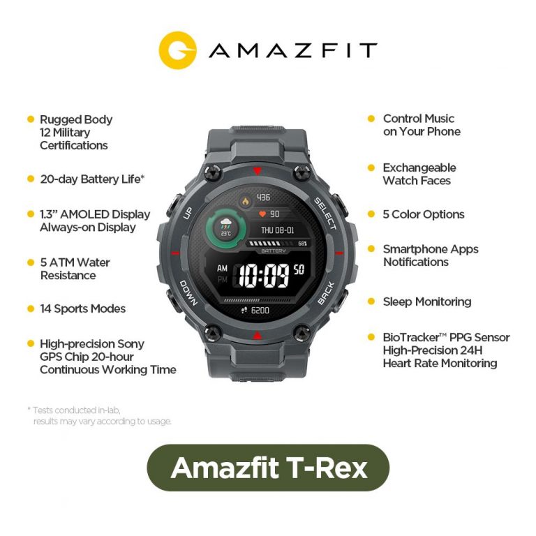 New 2020 CES Amazfit T-rex T rex Smartwatch 5ATM 14 Sports Modes Smart Watch GPS/GLONASS MIL-STD for iOS Android phone 2 Unleash Adventure: 2020 CES Amazfit T-Rex Smartwatch - Your Ultimate Outdoor Companion