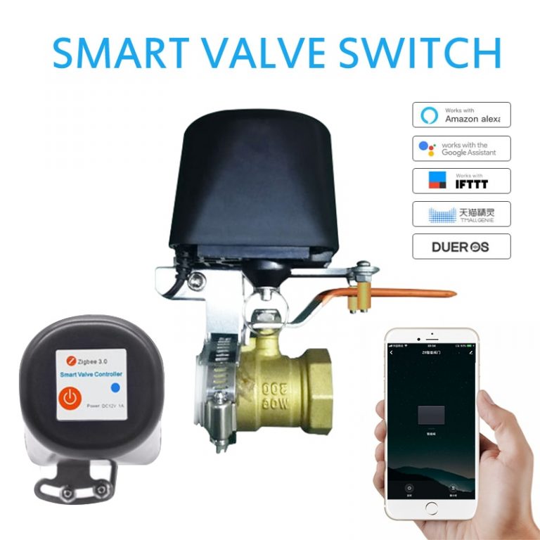 Smart Valve Water Gas Valve Zigbee Automation Control Work with Alexa Google